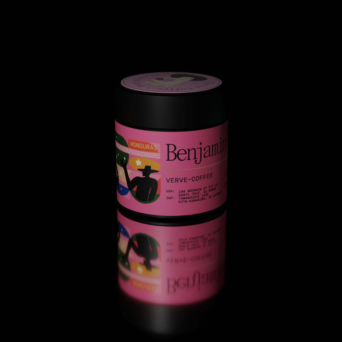 Benjamin Paz CoE #1 - Roasters Collab Box Set, featuring a pink container showcasing award-winning coffee, celebrated for its unique fermentation process and collaborative roasting effort.