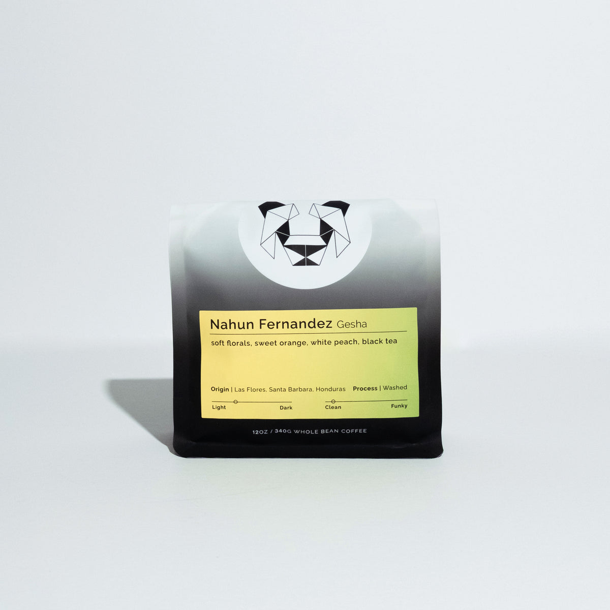 Bag of Nahun Fernandez - Gesha coffee in front of a white background